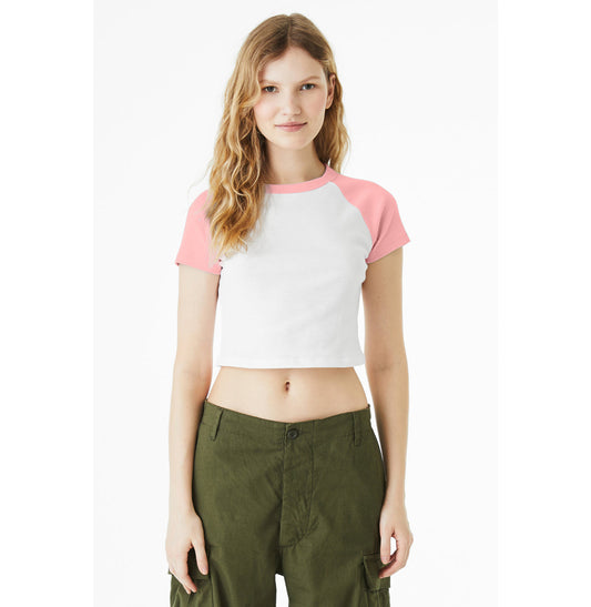 Bella + Canvas 1201 Ladies' Micro Ribbed Raglan Baby Tee
