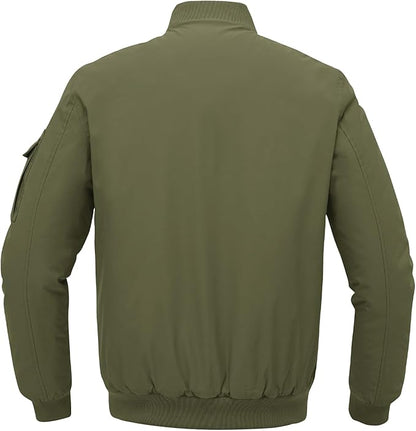 Gopune Men's Windproof Bomber Jacket Warm Water Resistant Windbreaker Winter Outwear Quilted Jackets Coats