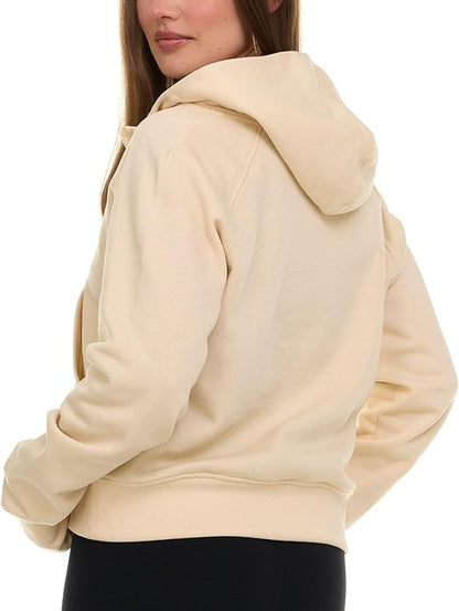 Womens Half Zip Hoodie - Fleece Cropped Sweatshirt for Women, Quarter Zip Up Pullover